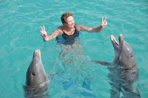 Twee dolfijnen in curacao