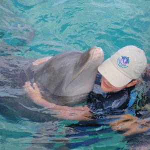 Knuffel met dolfijnen in curacao
