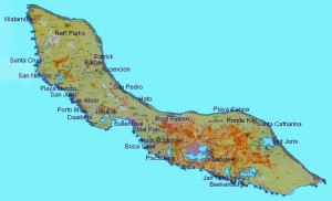 Eiland kaart van curacao